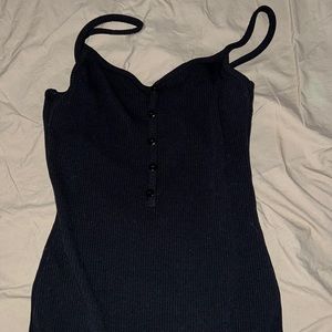 Black dress with buttons slim fit